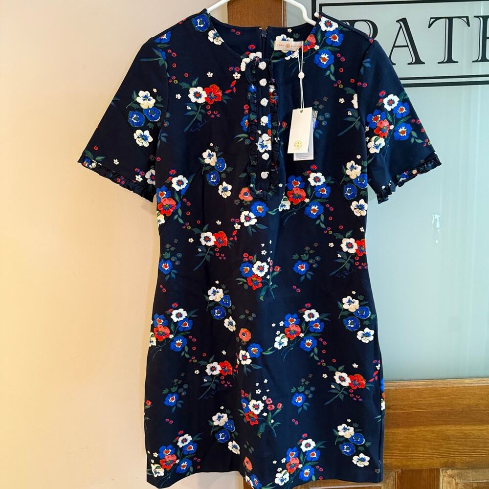 Tory Burch Pansy Bouquet Miranda Dress Size Large NEW WITH TAGS!